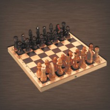 Шахматы обиходные лакированные с доской